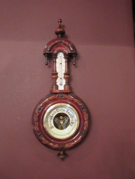 Small Antique Mahogany Pendant Banjo Barometer