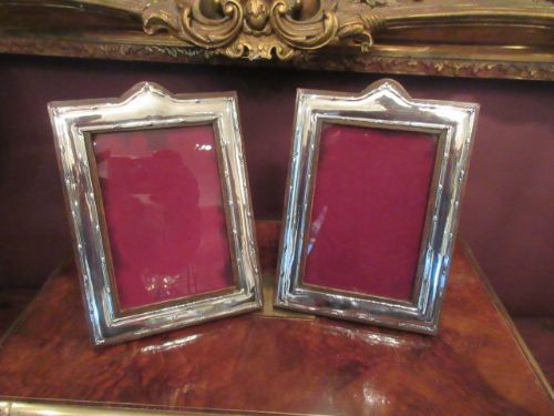 Pair of George V Antique Chester Silver Photo Frames