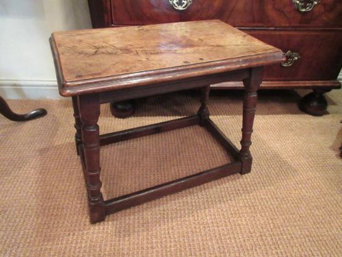 Large George III Antique Oak Joint Stool