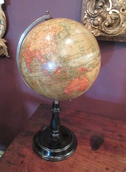 Antique  8" Paper Mache Terrestrial Globe