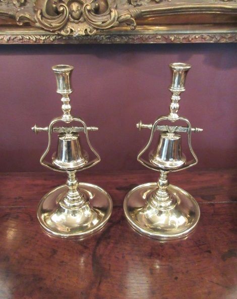 Superb Pair of Georgian Antique Tavern Candlesticks