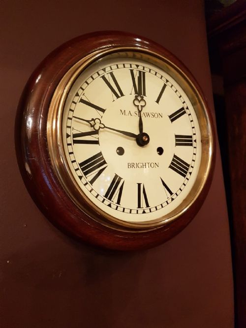 Antique Victorian 8 Day Bell Chiming Dial Clock