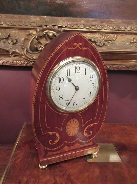 Superb Antique Sheraton Inlaid Mantel Clock