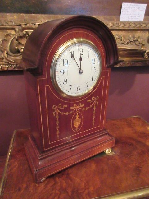 Impressive Antique Sheraton Inlaid Mantel Clock