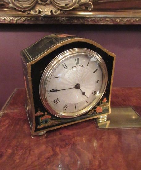 Small Antique Chinoiserie Mantel Clock