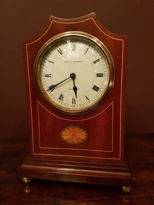 Fine Quality Edwardian Inlaid Mahogany Mantel Clock