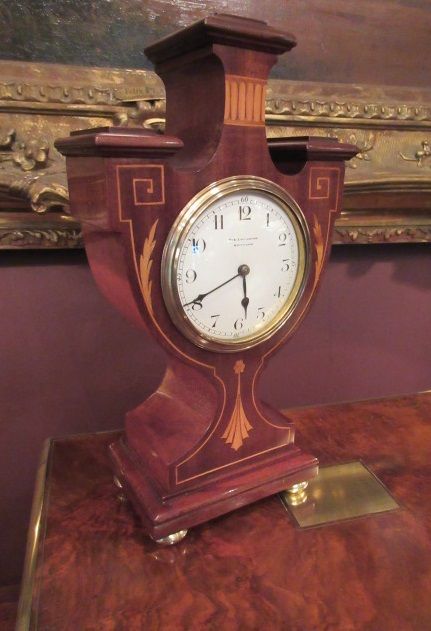 Superb Antique Sheraton Inlaid Mantel Clock