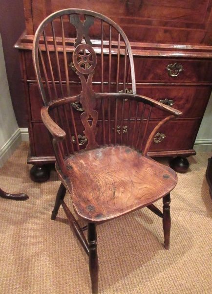 Antique Ash & Elm High Back Windsor Armchair