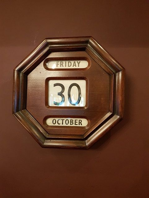 Superb Antique Octagonal Perpetual Wall Calendar