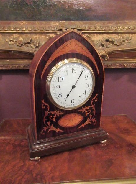 Superb Antique Rosewood Sheraton Mantel Clock