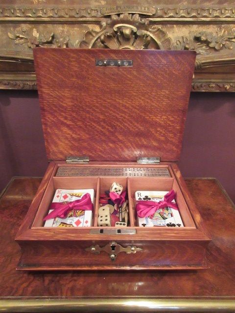 Antique Polished Oak 'Book' Games Case