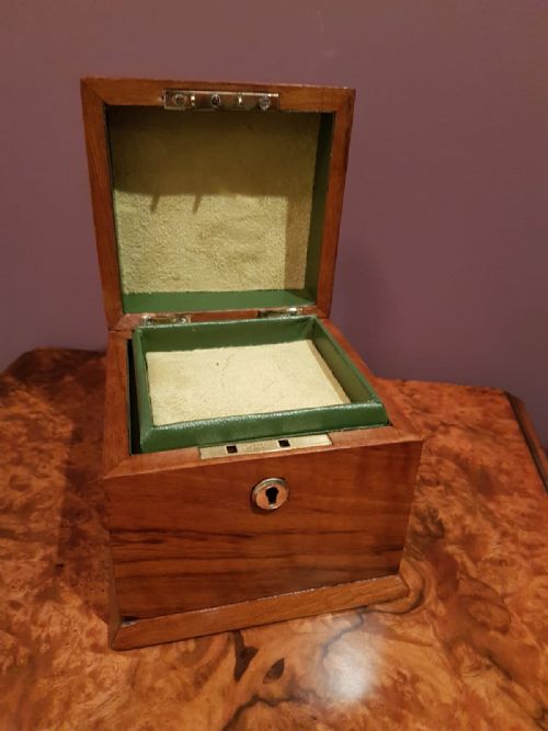 Small Victorian Walnut Dome Top Jewel Box