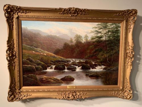 Fine Victorian Oil on Canvas by William Mellor 'On the Rothay'