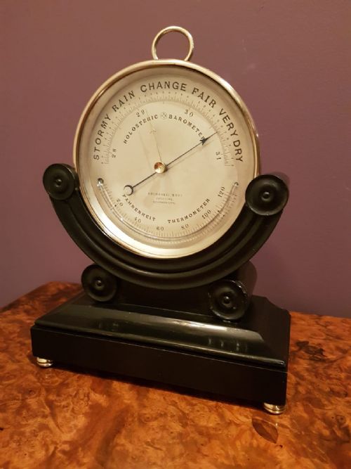Victorian Antique Marine Barometer & Original Stand