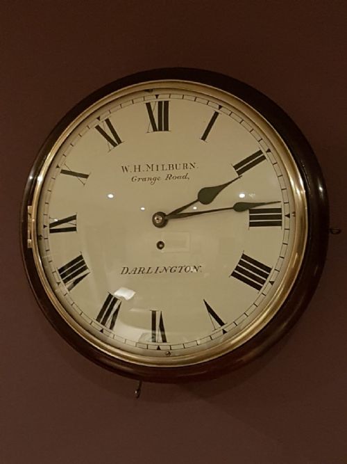 Superb Mid Victorian Convex Fusee Dial Clock by Milburn of Darlington