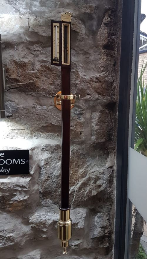Early Victorian Mahogany Marine Stick Barometer and Gimble by Walker of London