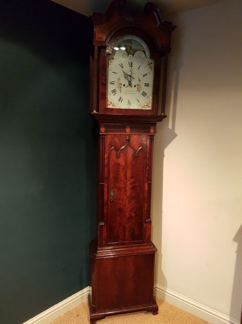 Fine George III Mahogany 8 Day Moon Phases Longcase Clock