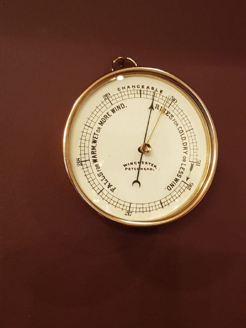 Antique Victorian Porcelain Dial Marine Barometer