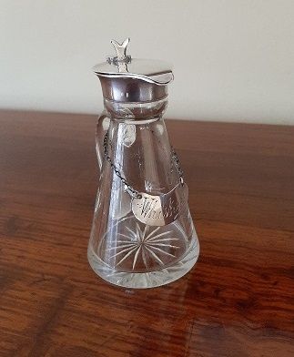 Antique Solid Silver Whisky Noggin Decanter