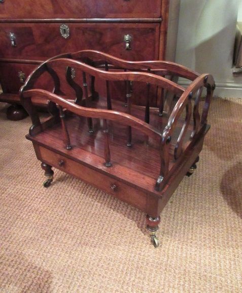 Antique Early Victorian Rosewood Music Canterbury