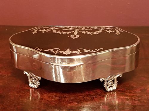 George V Silver & Tortoiseshell Jewel Box