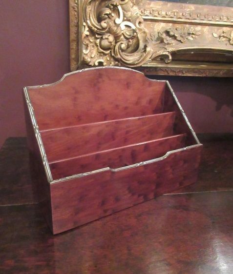 Antique 'Plum Pudding' Mahogany Letter Rack