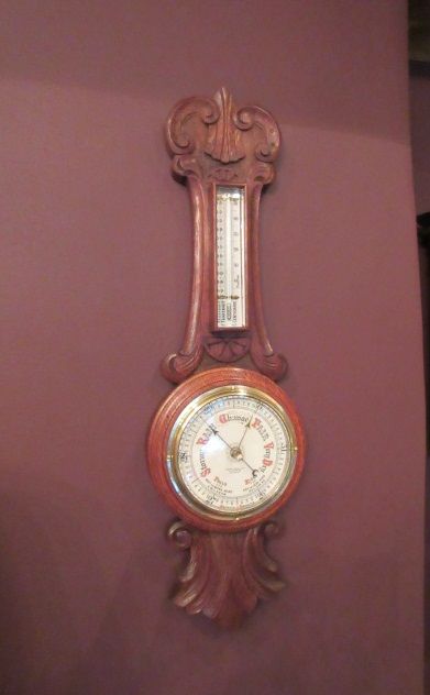 Small Antique Polished Oak Banjo Barometer