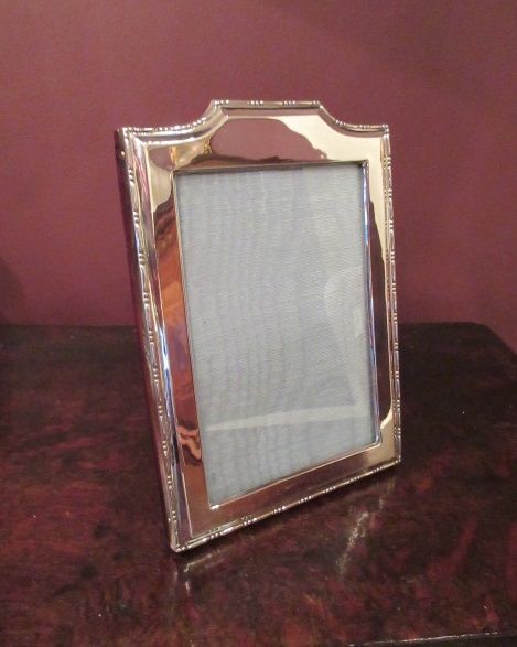 Antique Solid Silver Beaded Edge Photo Frame