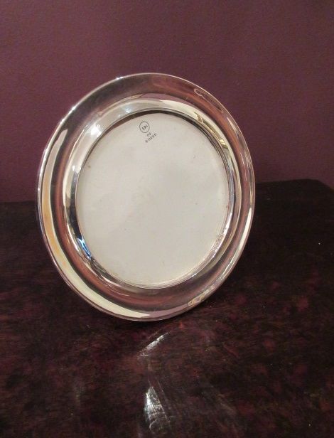 Antique Solid Silver Circular Photo Frame