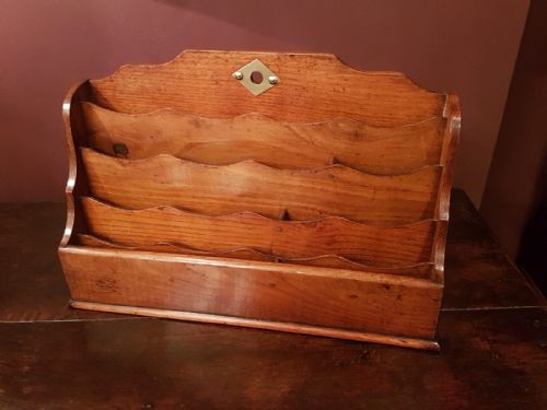 Antique Victorian Oak Waterfall Letter Rack
