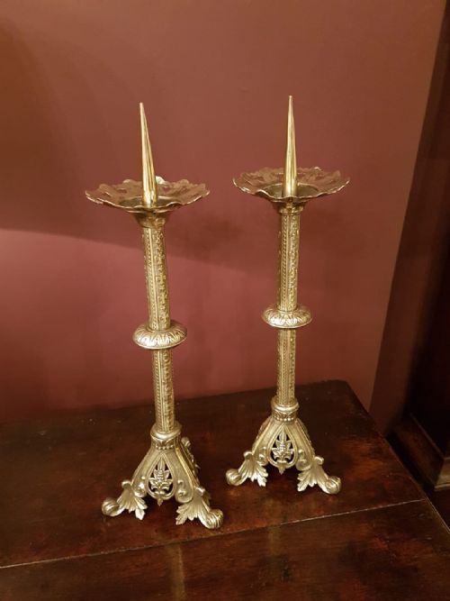 Pair of Victorian Pricket Candlesticks