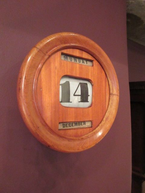 Antique Polished Walnut Perpetual Wall Calendar