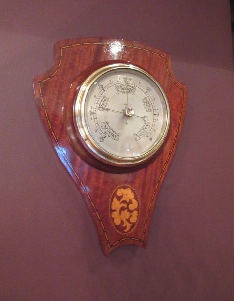 Antique Sheraton Inlaid Shaped Barometer