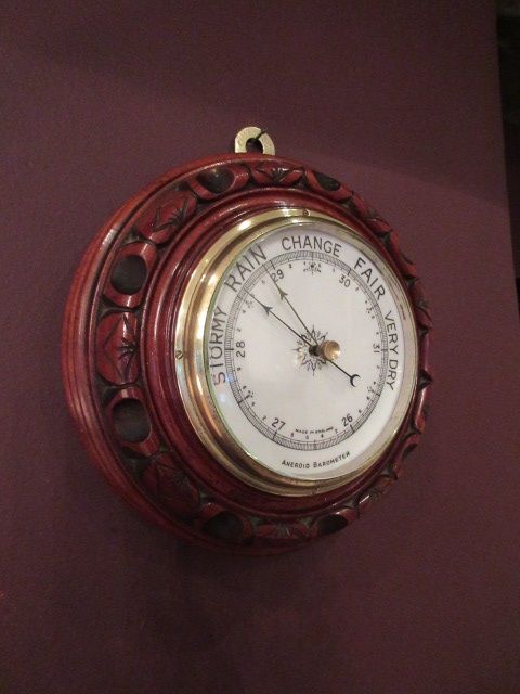 Antique Polished Walnut Deep Surround Barometer