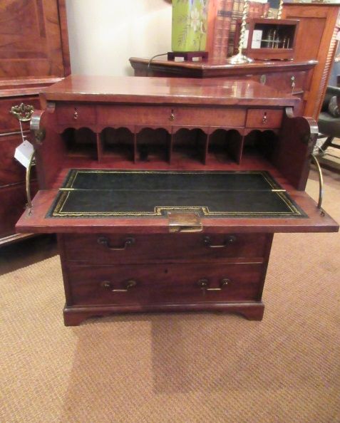 Small George III Antique Military Secretaire Chest