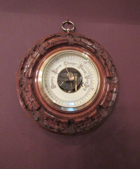 Antique Polished Walnut Visible Works Barometer