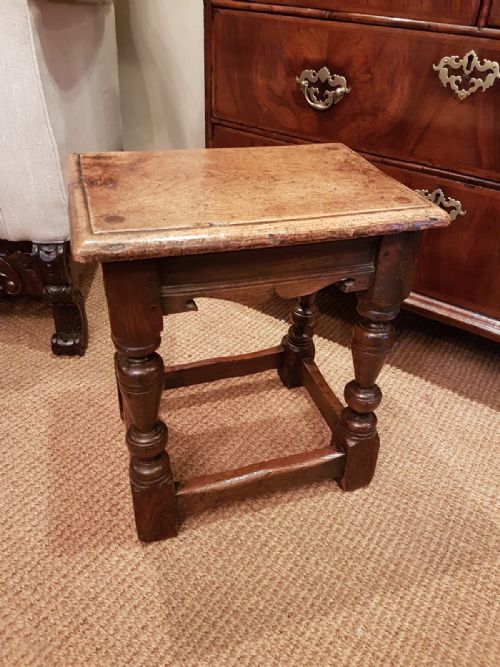 Antique George II Style Oak Joint Stool