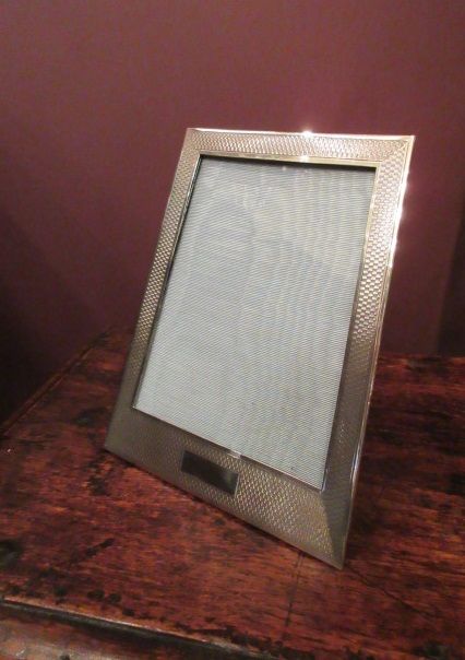 George V Silver Engraved Surround Photo Frame