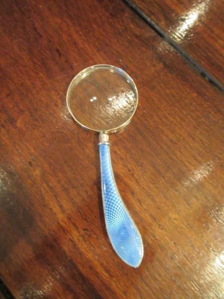 George V Period Silver Enamel Magnifier