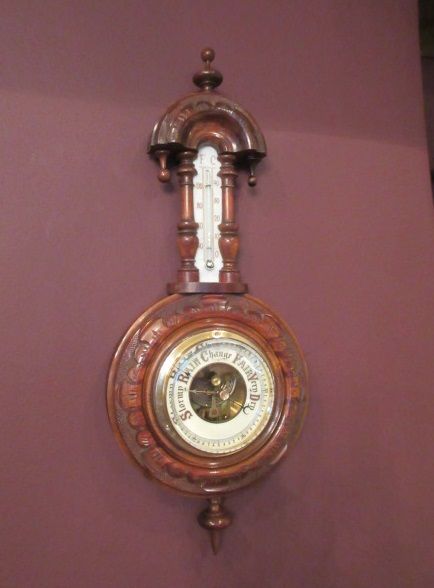 Small Antique Polished Walnut Banjo Barometer