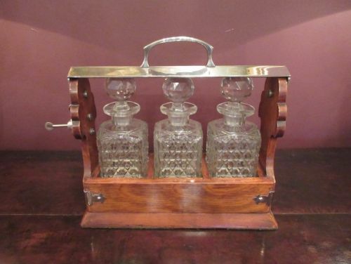 Antique Polished Oak & Silvered Tantalus