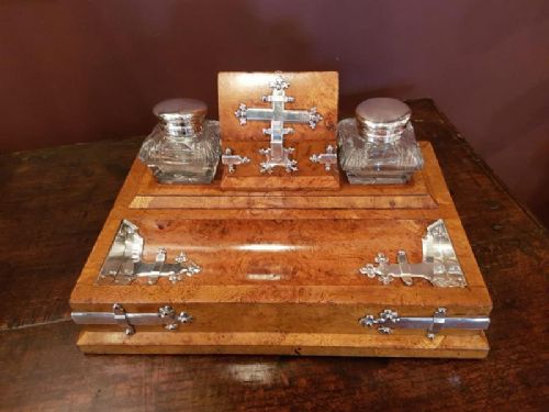 Victorian Pollard Oak Pen and Ink Stand
