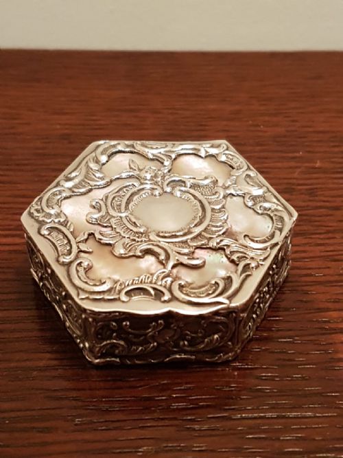 Victorian Silver and Mother of Pearl Box