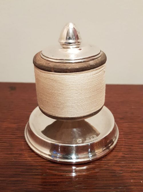 George V Period Silver Cotton Dispenser