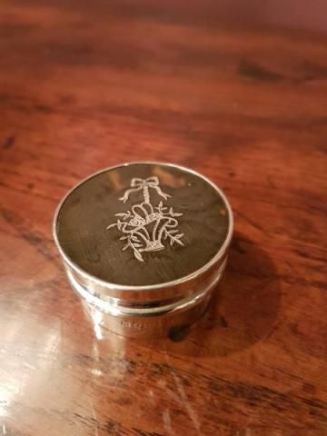 George V Silver and Tortoise Shell Table Jar
