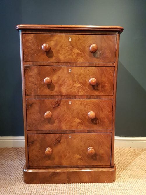 Fine Quality Antique Burr Walnut Tallboy Chest