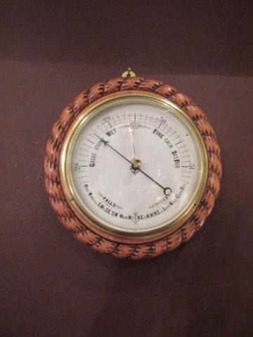 Antique Mid Victorian Polished Oak Ship's Barometer