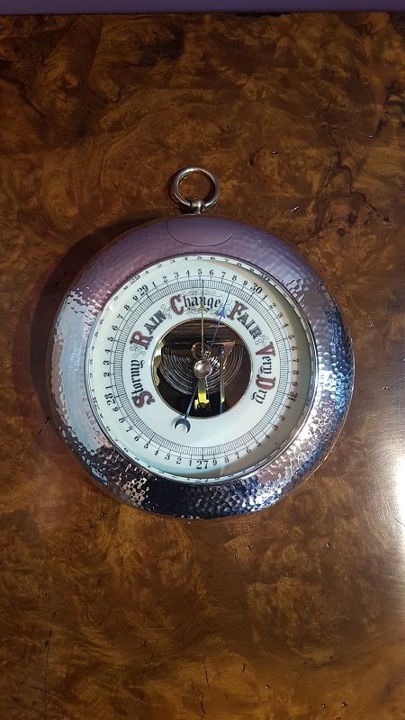 Rare Antique Silver Mounted Skeletonised Barometer