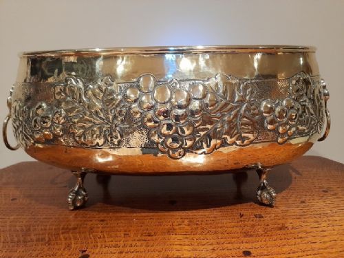 Victorian Embossed Brass Planter