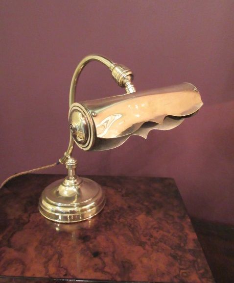 Antique Polished Brass Adjustable Desk Lamp